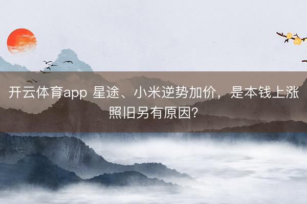 开云体育app 星途、小米逆势加价，是本钱上涨照旧另有原因？
