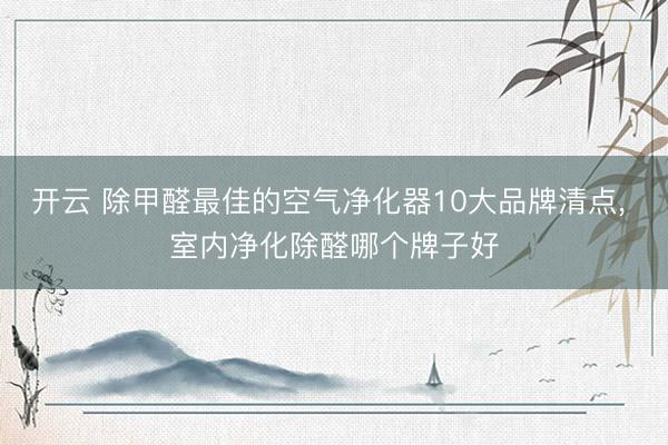 开云 除甲醛最佳的空气净化器10大品牌清点, 室内净化除醛哪个牌子好